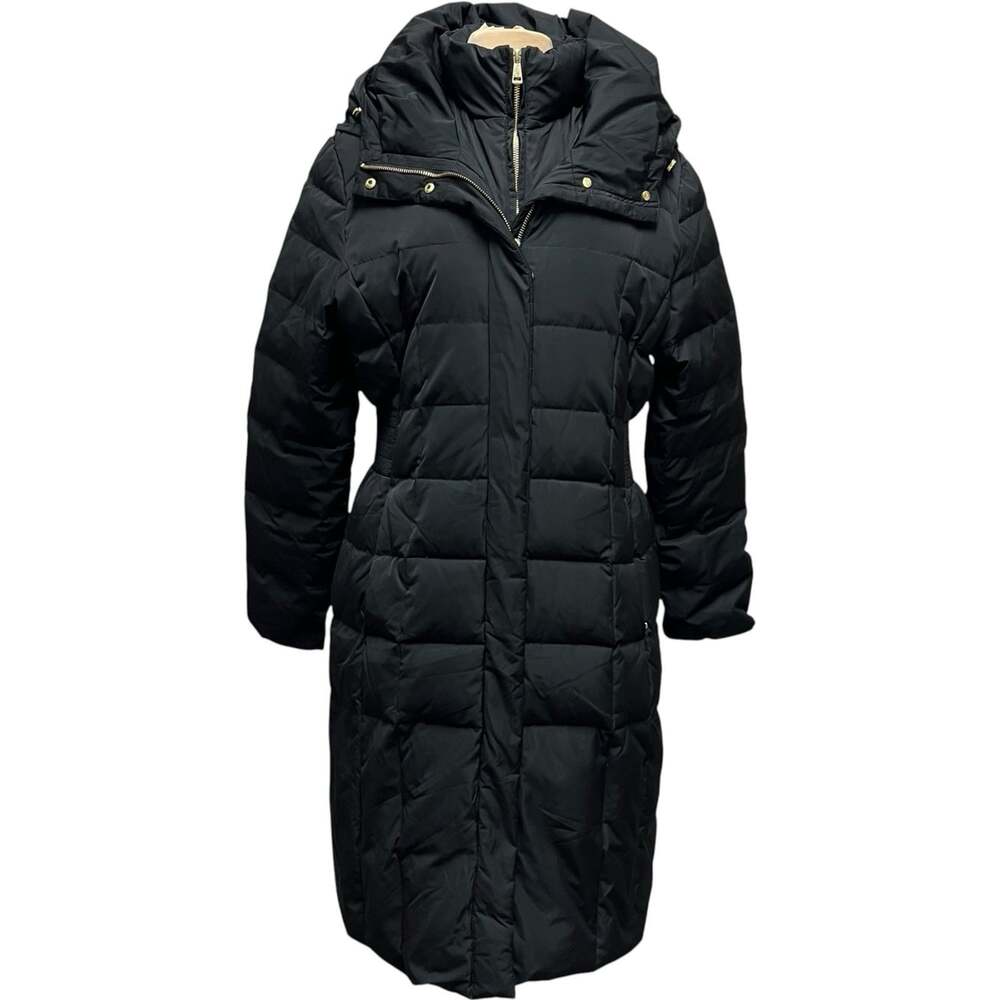 Cole Haan Signature Down Feather Puffer Parka Jacket Black Womens Size XL Coat